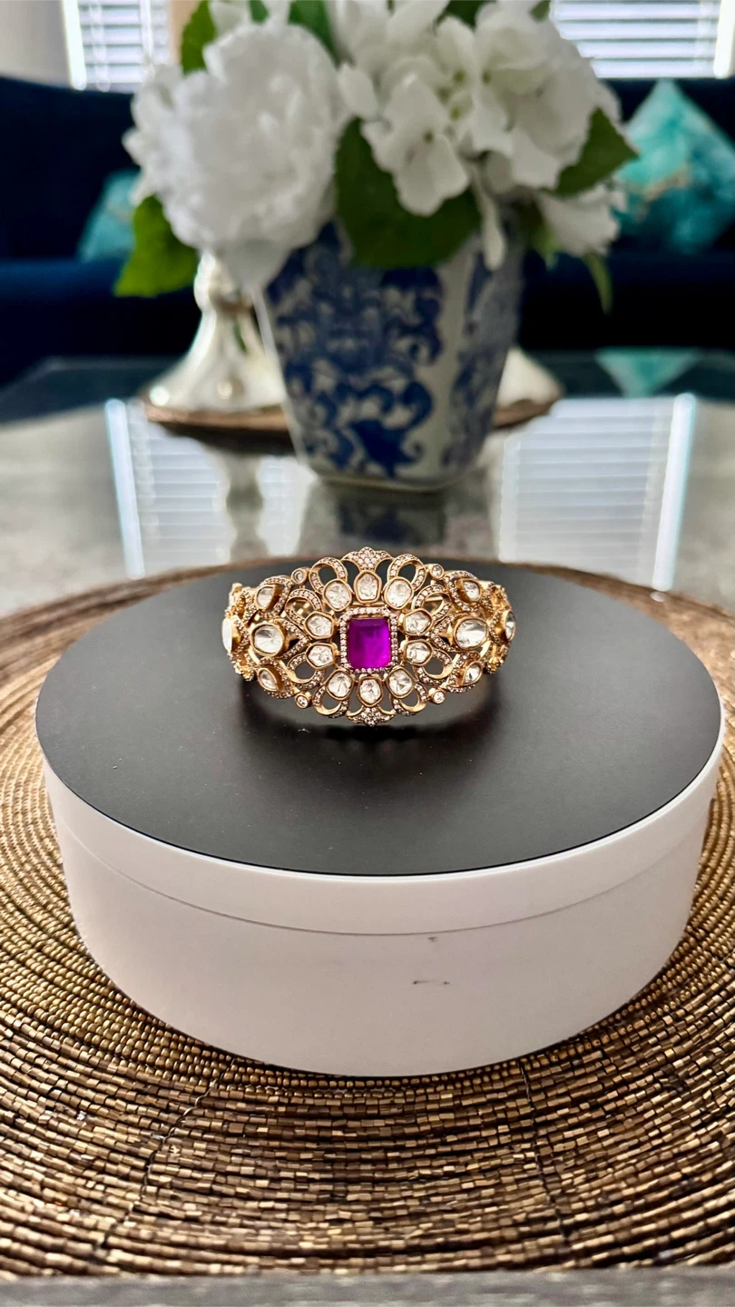 Moissanite Bracelet with Purple Stone
