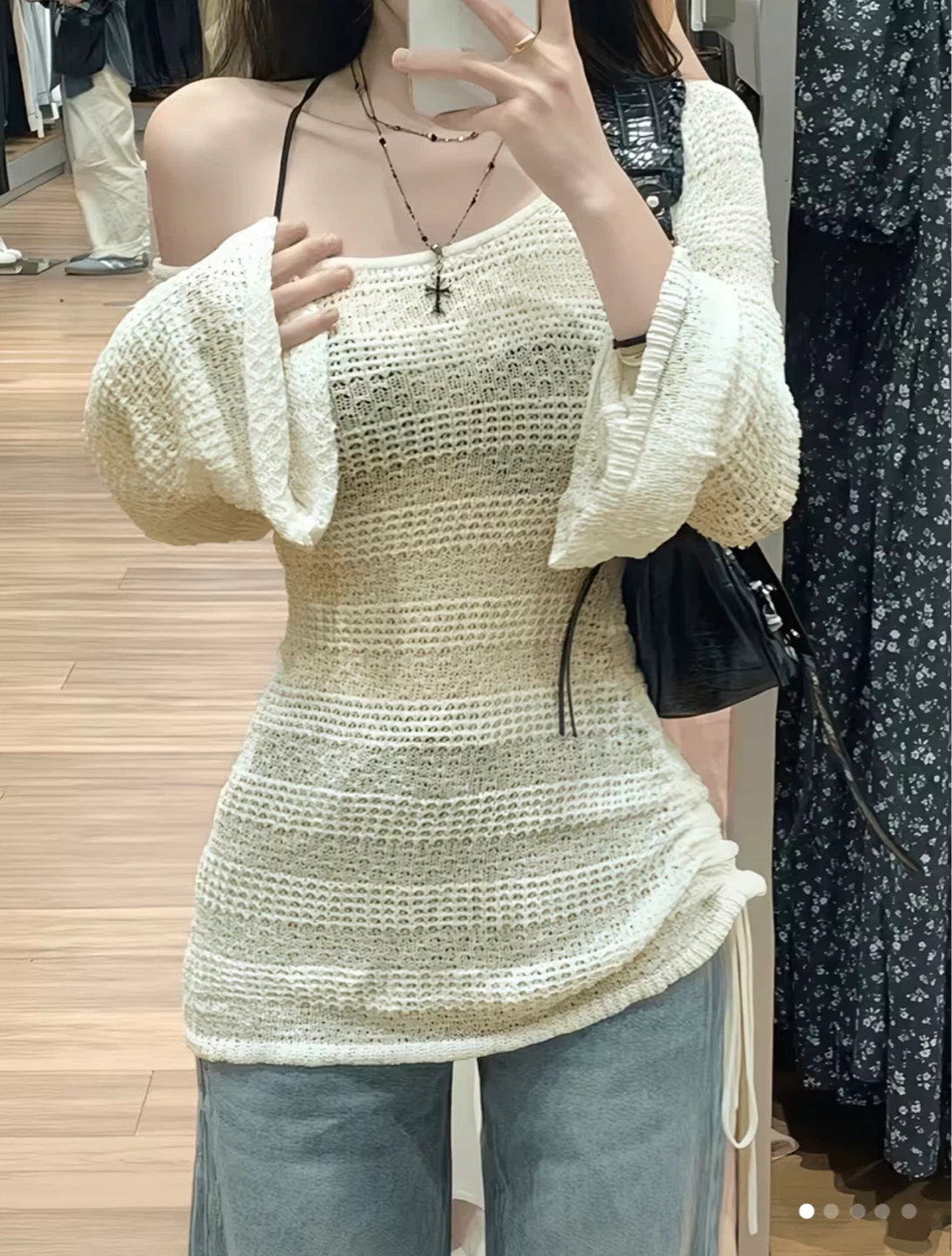white cardigan top - photo 2