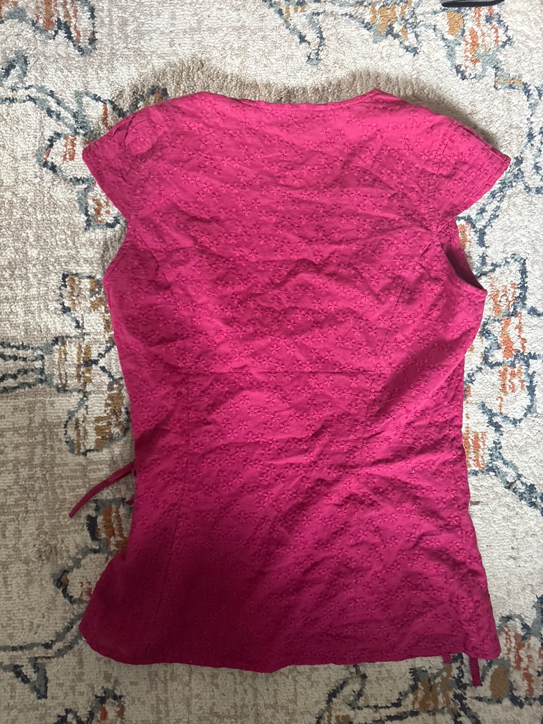 Pink Embroidered Wrap Top - photo 2