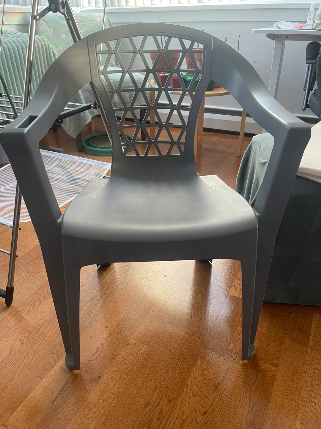 Grey Plastic Patio Chair