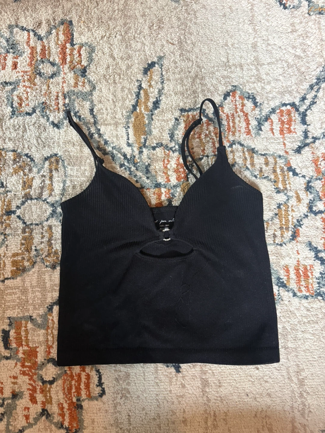 Black Ribbed Crop Top