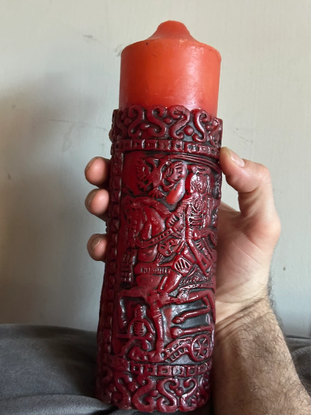 1960s/70s German relief-carved pillar candle - photo 4