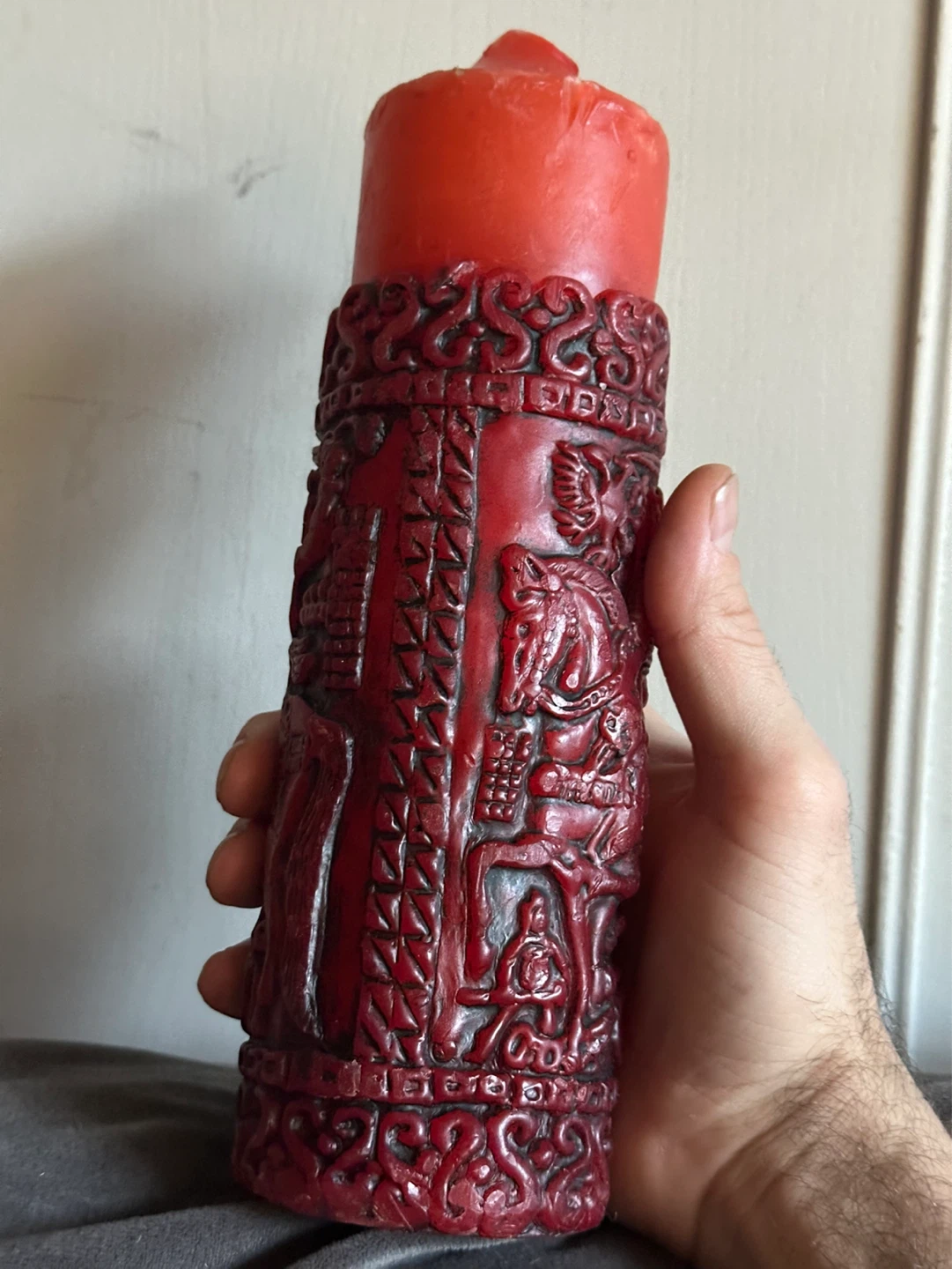 1960s/70s German relief-carved pillar candle - photo 2