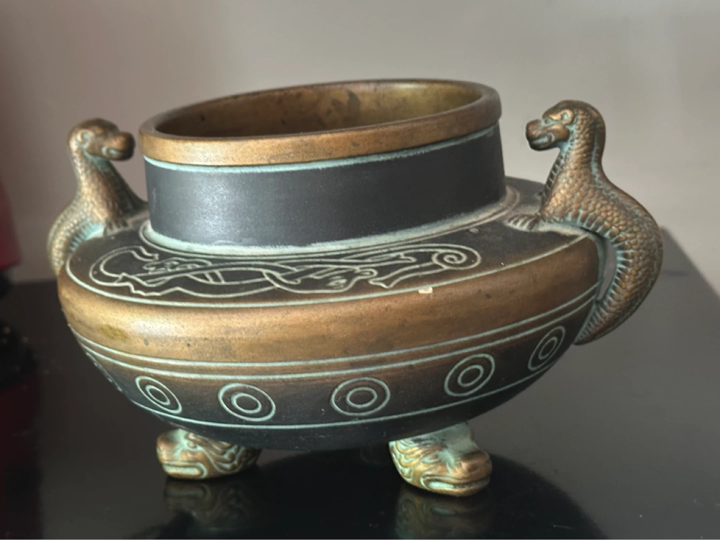 Antique Norse Pottery Footed Squat Vase #70 - photo 4