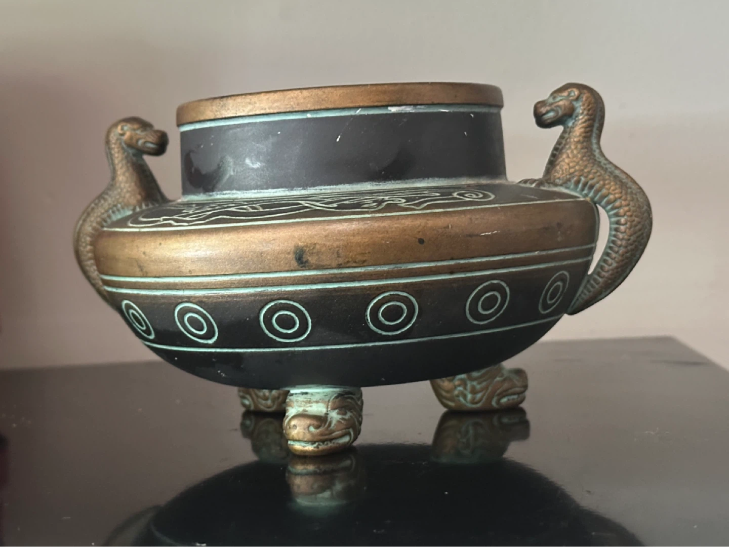 Antique Norse Pottery Footed Squat Vase #70