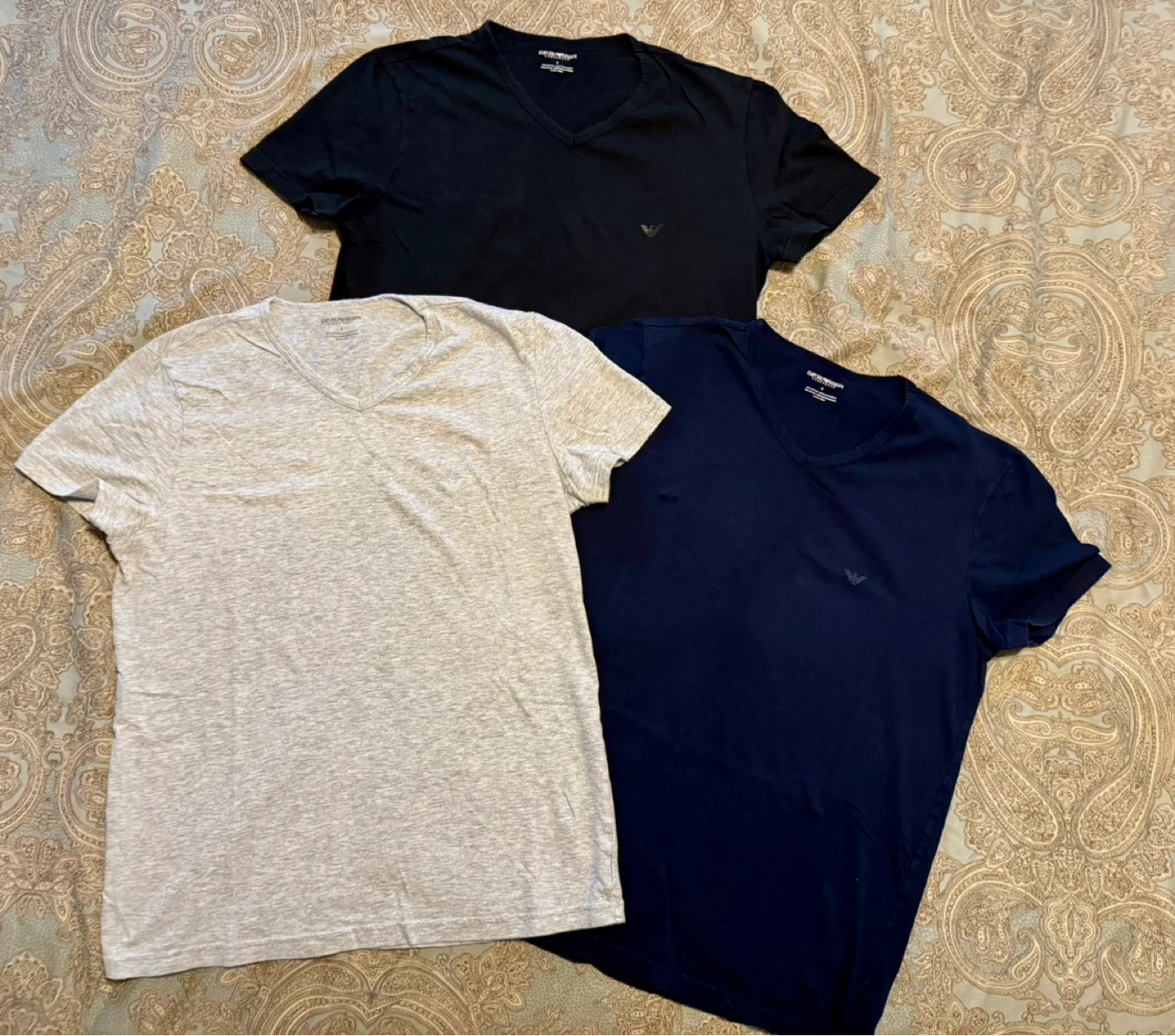 Emporio Armani V-Neck T-Shirts (Size S)