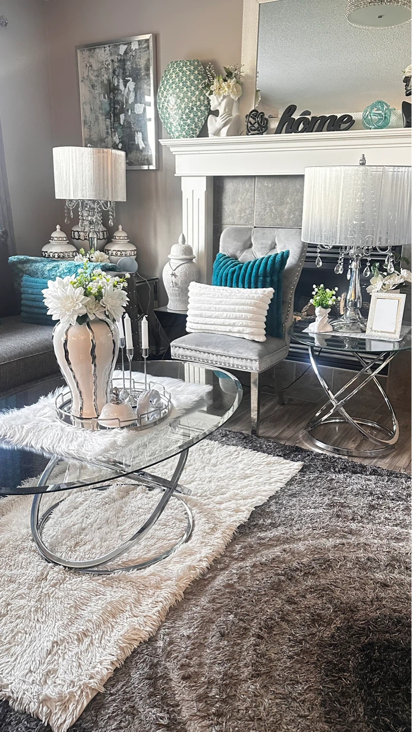 Glass Coffee Table One Side Table.. Everything Included