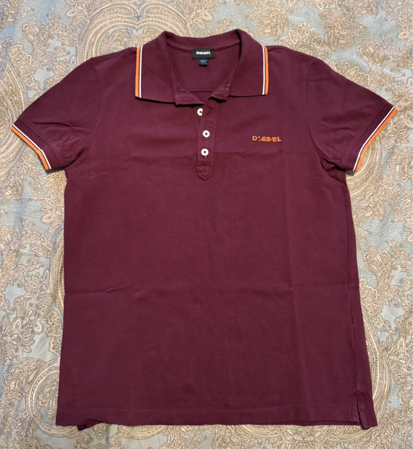 Diesel Men's Burgundy Polo Shirt (Small)