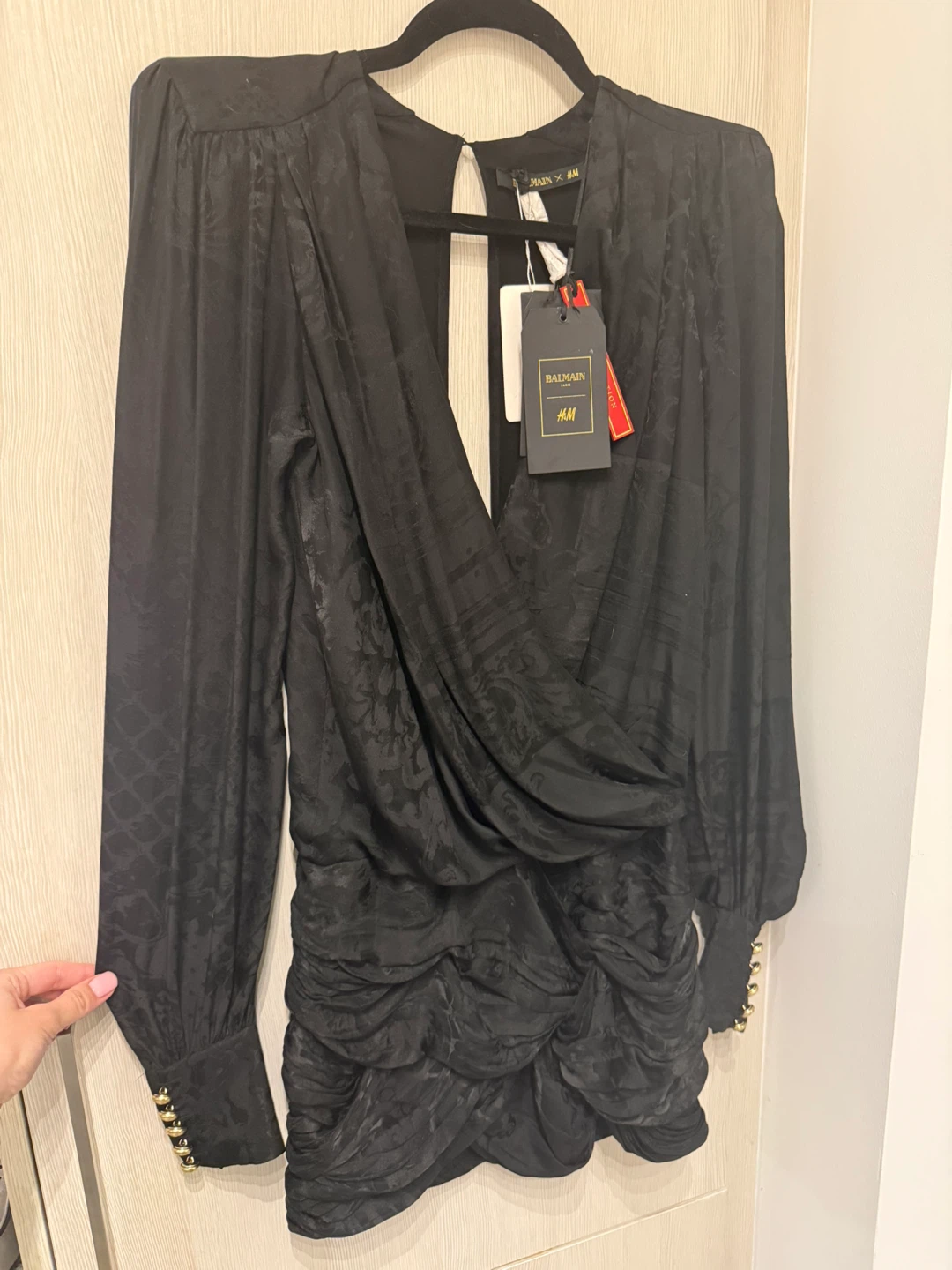 Balmain x H&M Black Mini Dress size 34 - XS jacquard - photo 4