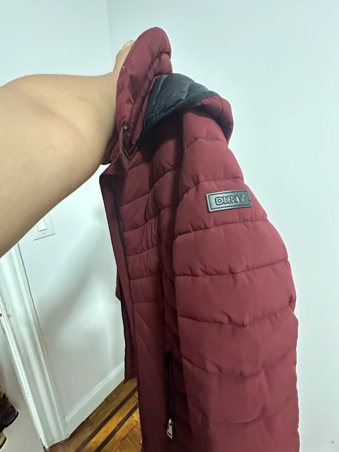 DKNY Burgundy Puffer Coat - photo 3