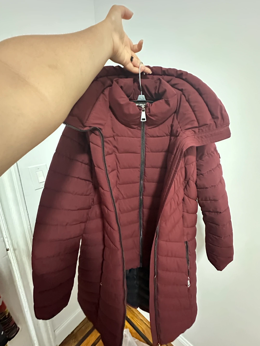 DKNY Burgundy Puffer Coat - photo 2
