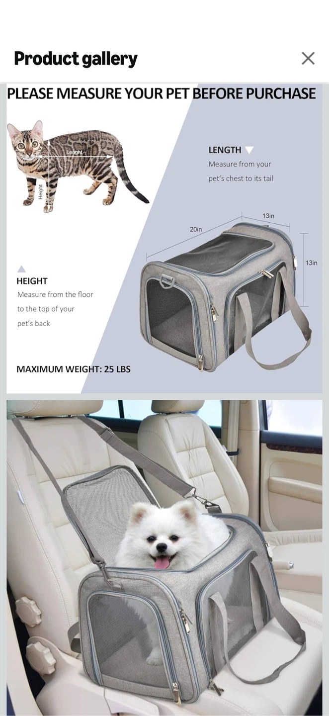 Large Pet Carrier - Grey - photo 4