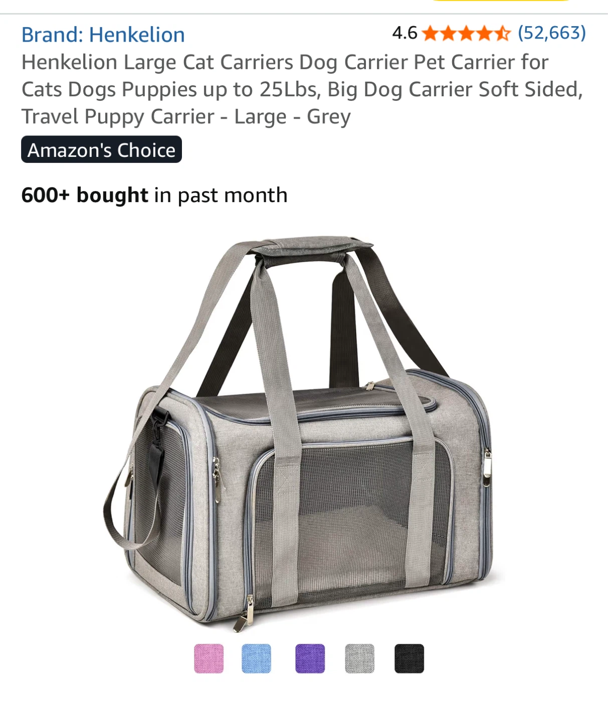 Large Pet Carrier - Grey - photo 3
