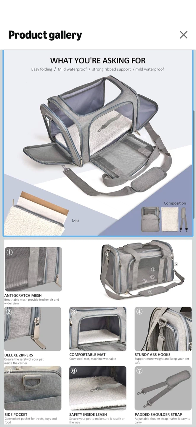Large Pet Carrier - Grey