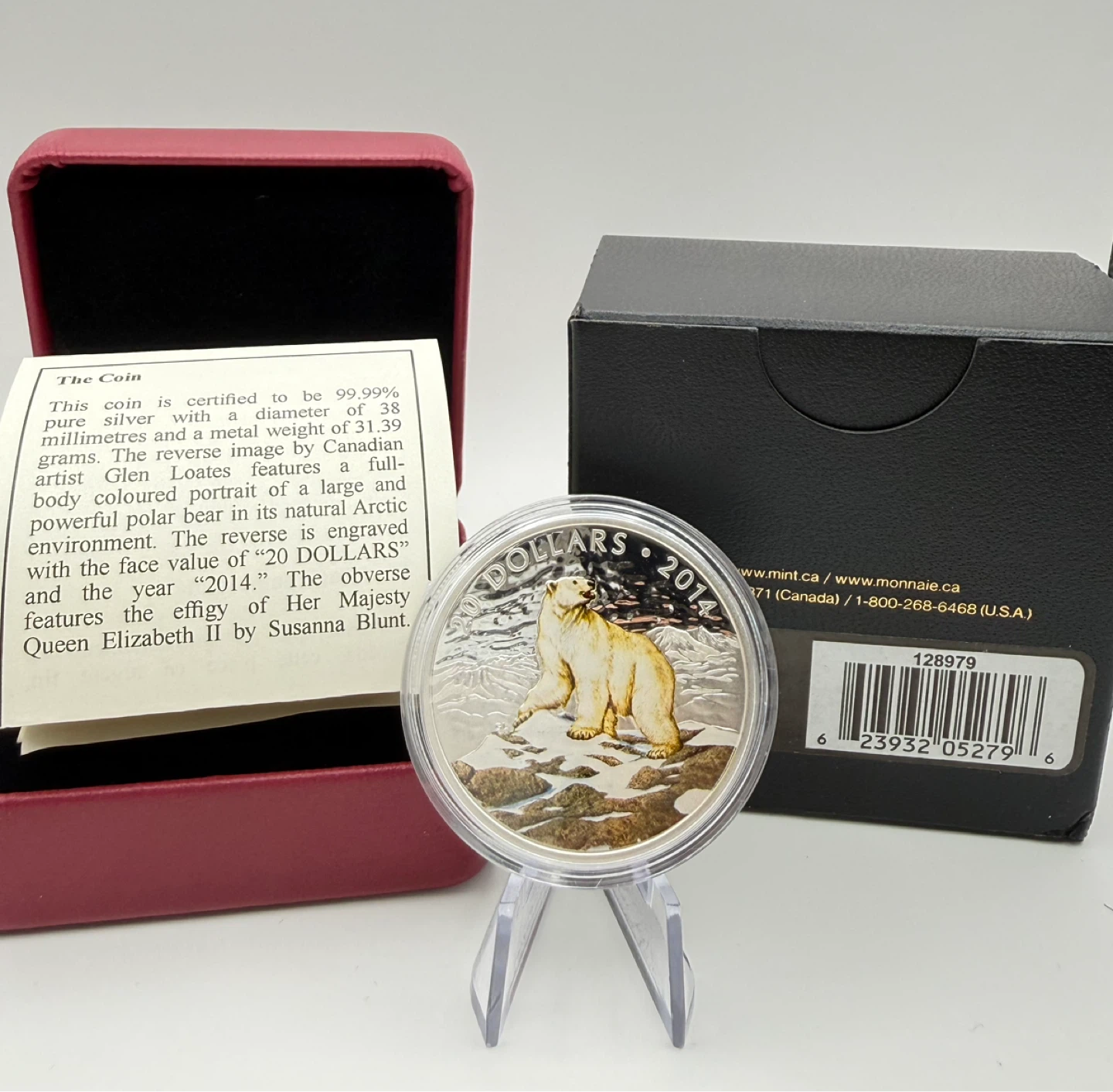 2014 Canada Colorized Polar Bear (Box, COA) - photo 2