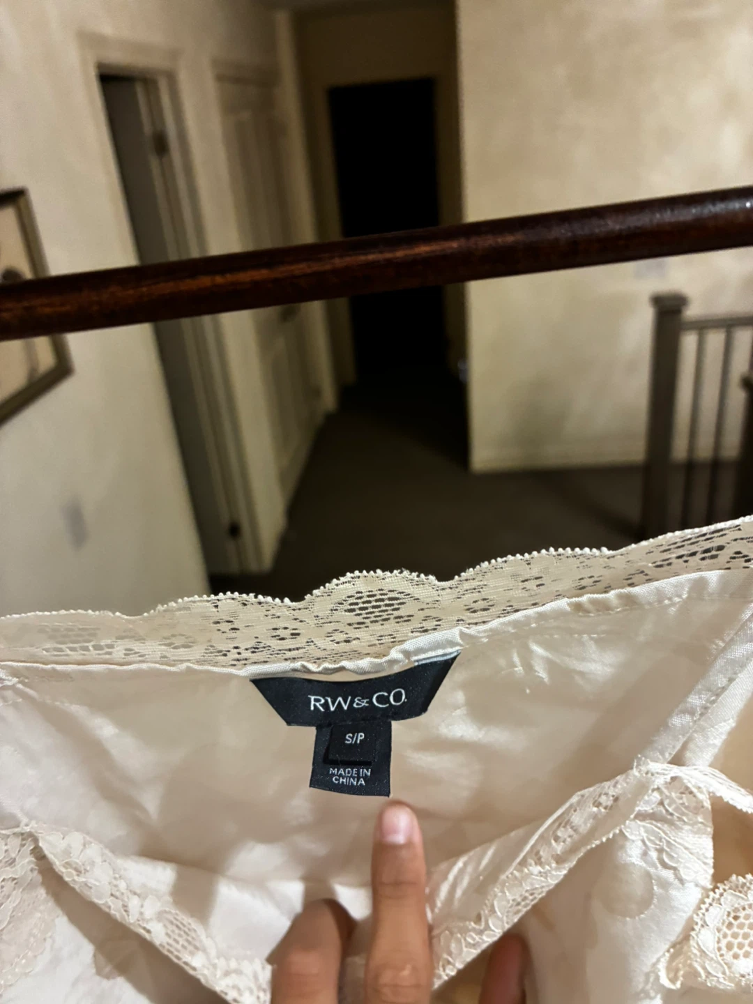 RW & CO. Cream Lace Trim Cami Top