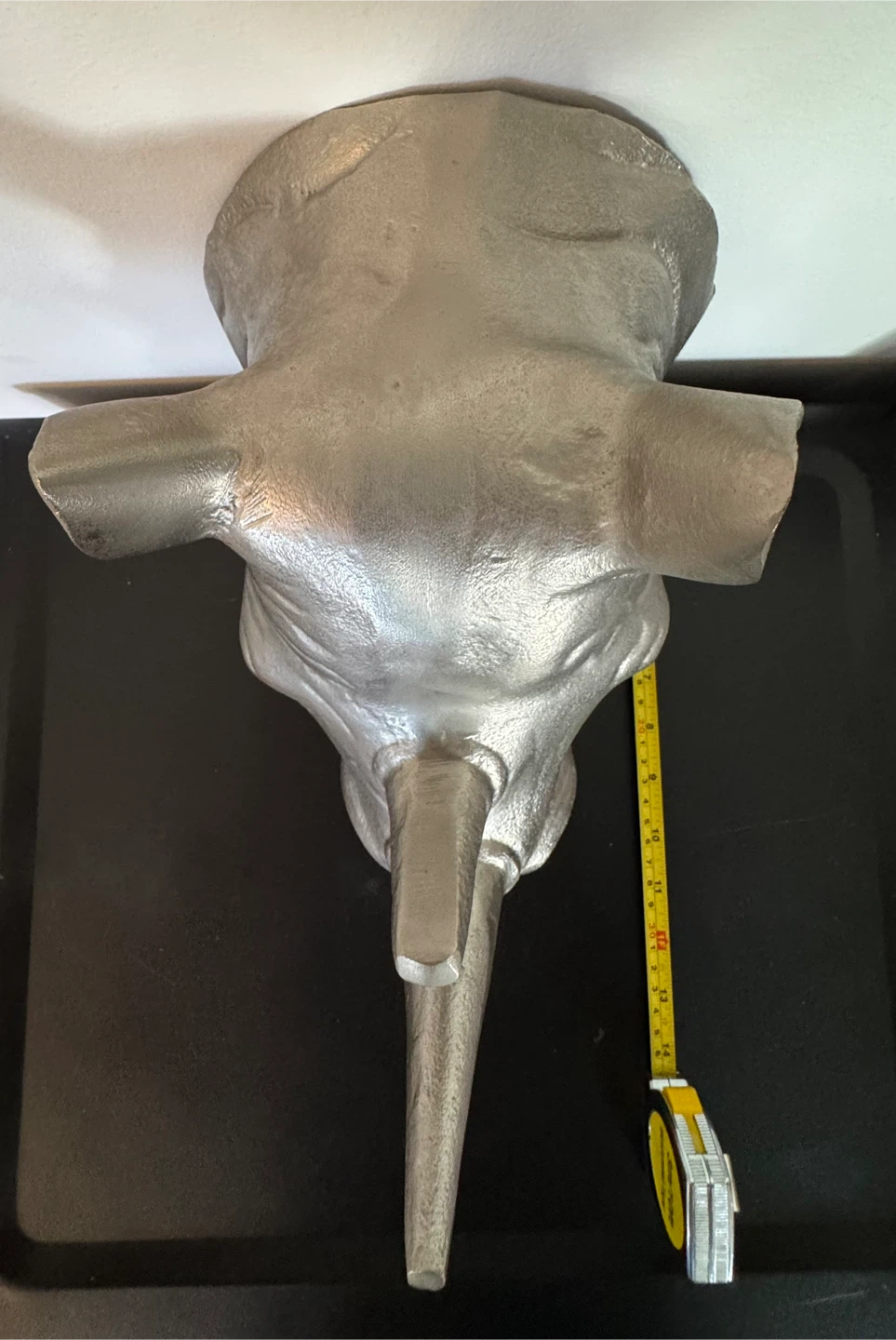 10" Cast Aluminum Metal Rhino Rhinoceros Head Wall Art - photo 4