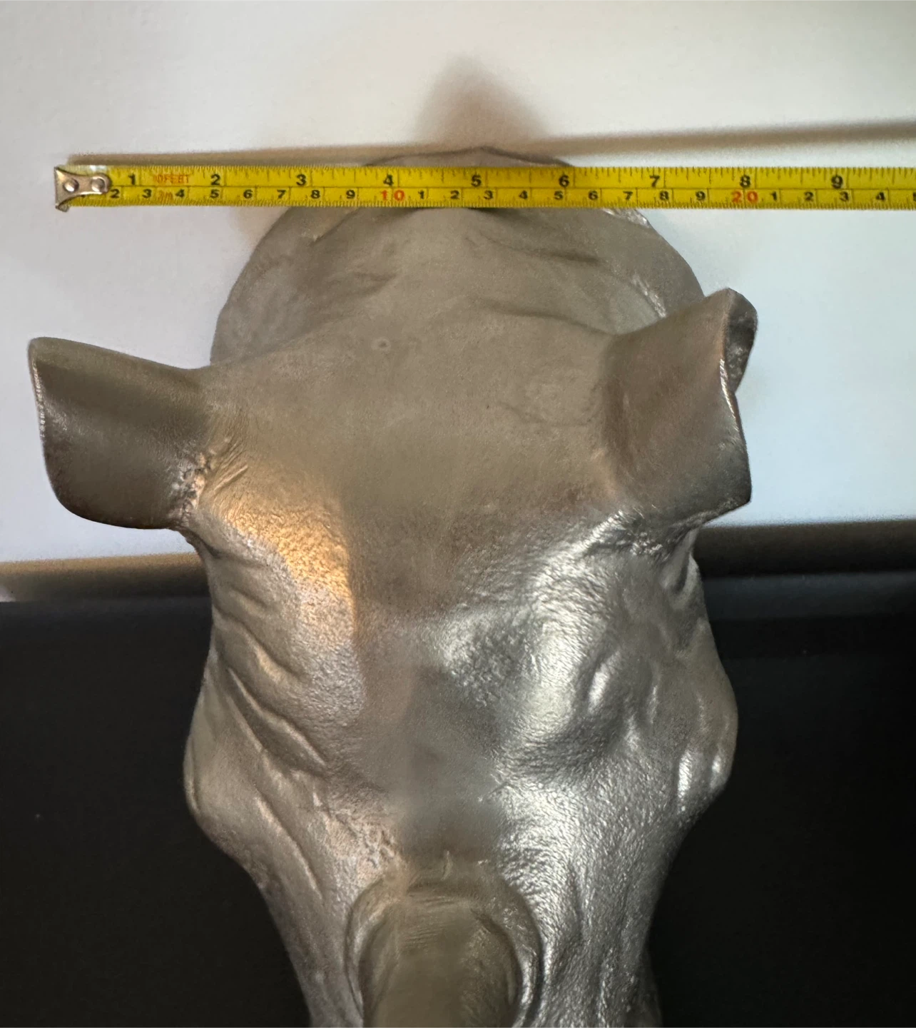 10" Cast Aluminum Metal Rhino Rhinoceros Head Wall Art - photo 5