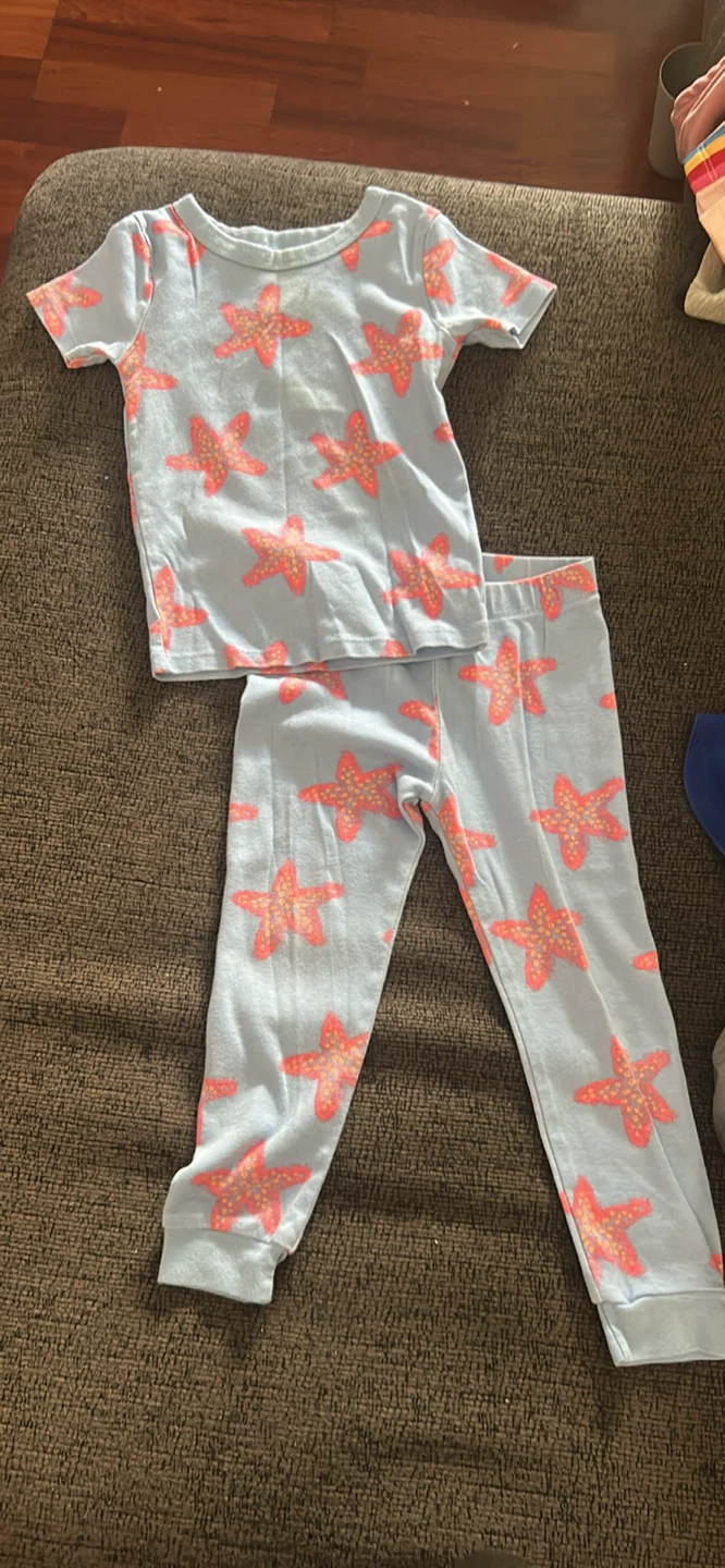 Girls Starfish Pajama Set Sized 3T