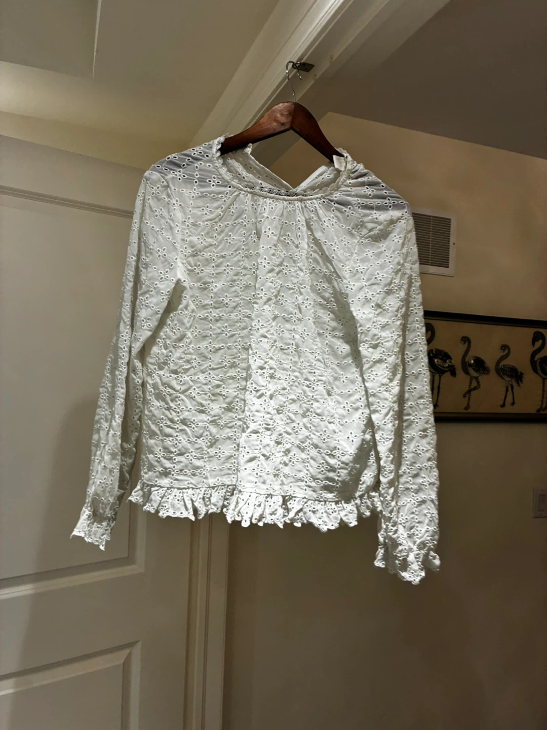 H&M White Broderie Anglaise Blouse Size 6 - photo 2