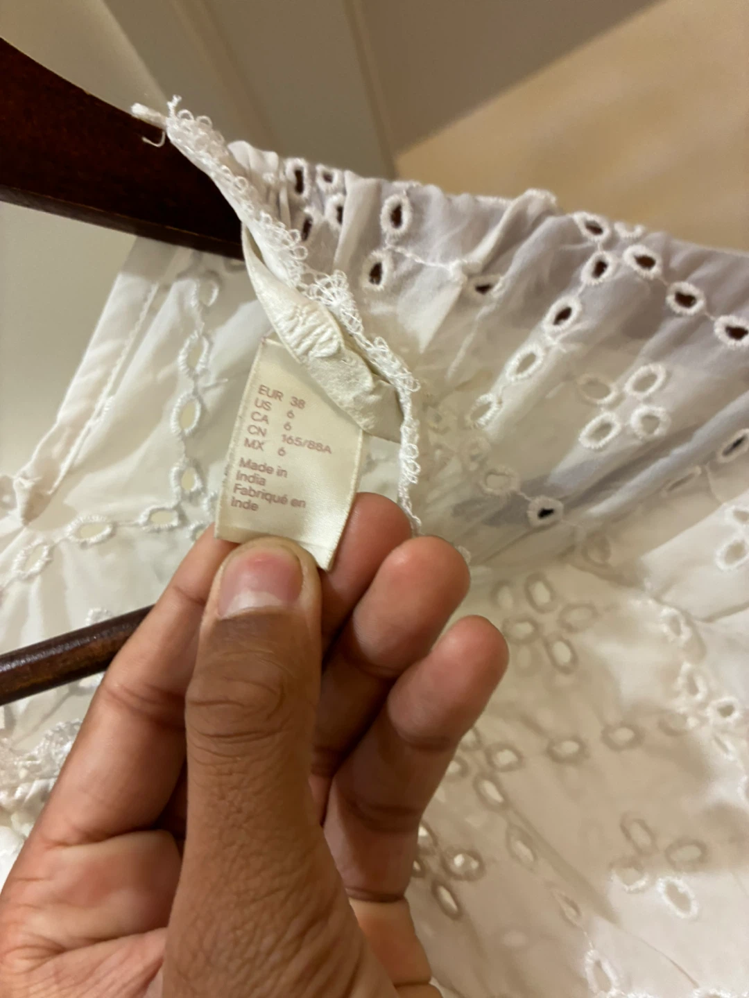 H&M White Broderie Anglaise Blouse Size 6