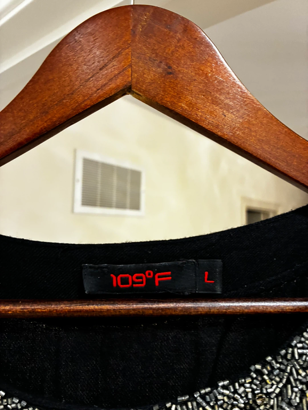 109°F Black Embellished Collar Sleeveless Dress Size L