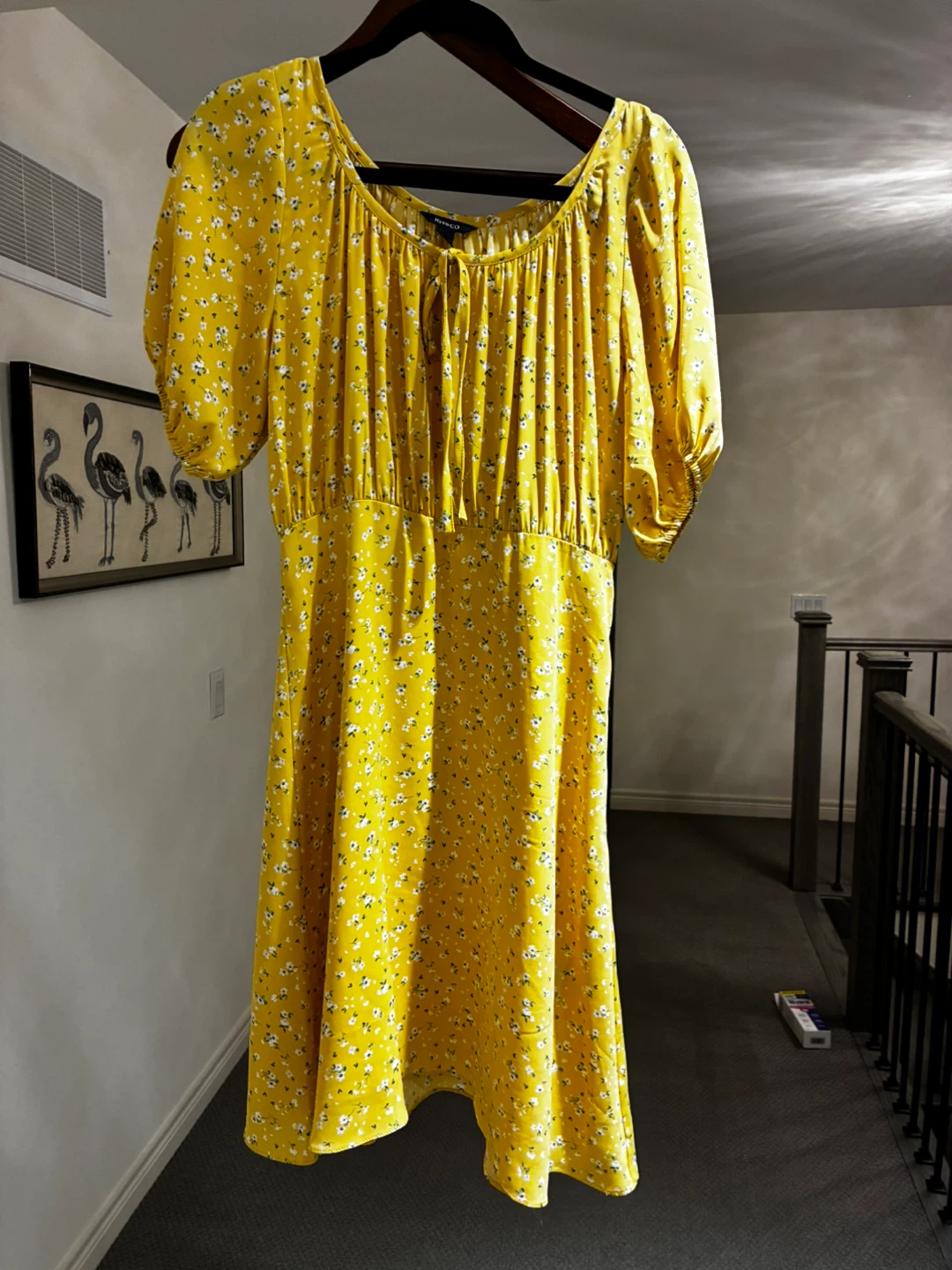 RW & CO. Yellow Floral Midi Dress - M/M - photo 3