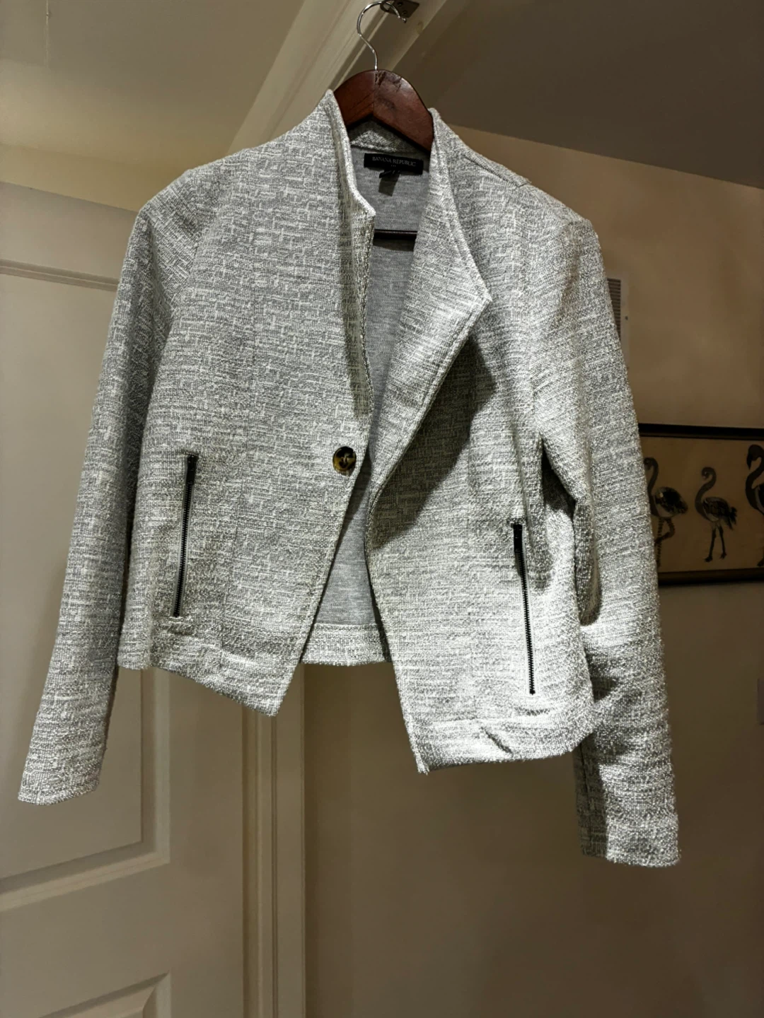 Banana Republic Grey Textured Blazer - Size P - photo 3