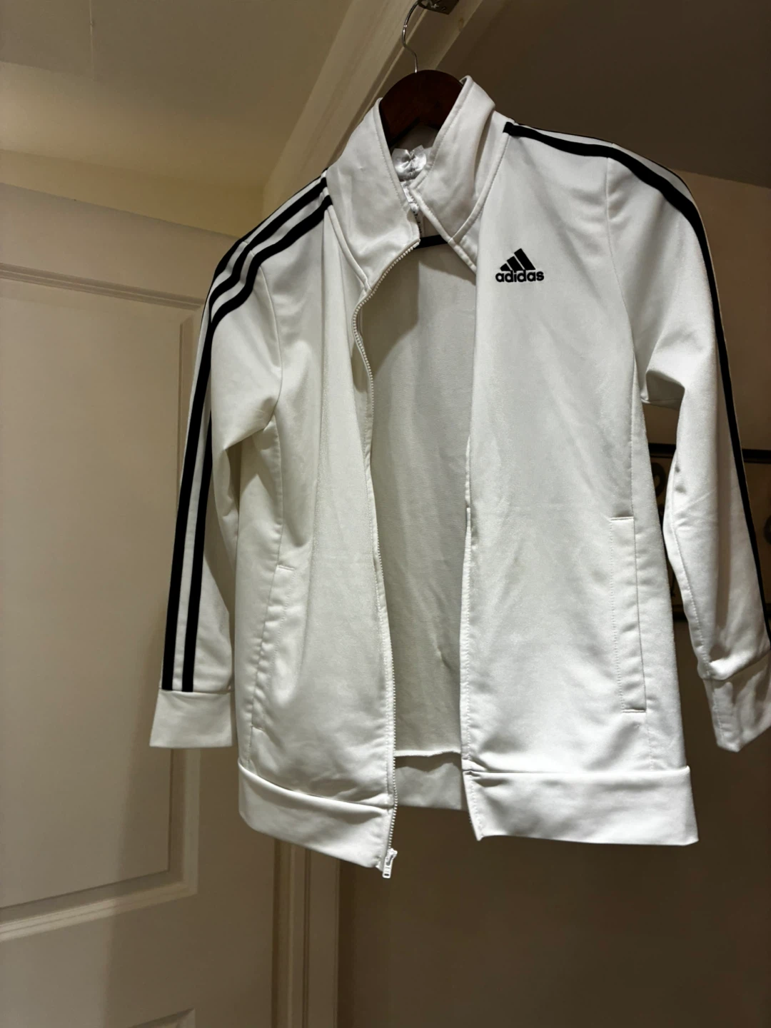 Adidas Track Jacket White with Black Stripes - photo 3