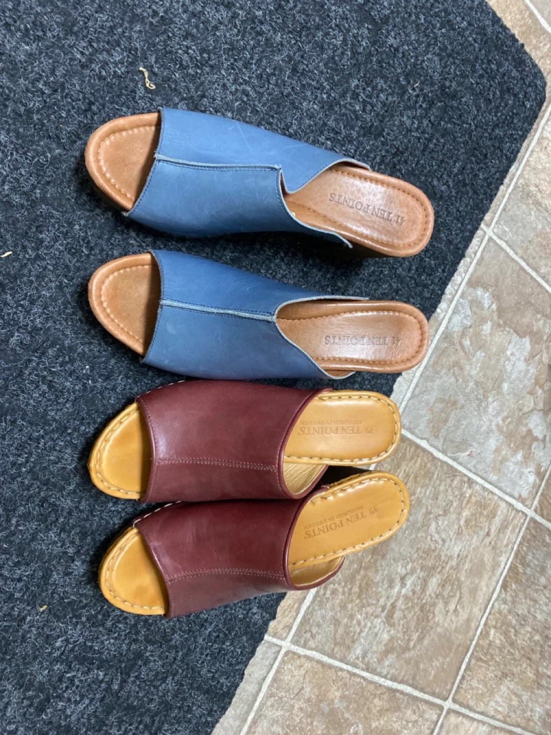 Ten Points Sandals - Blue & Burgundy