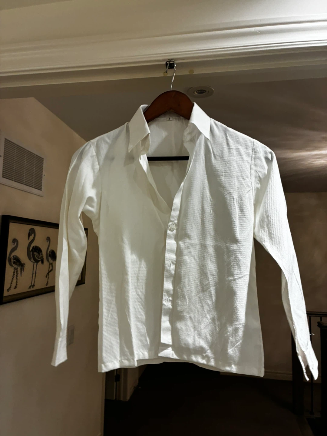 White Long Sleeve Button-Up Shirt - photo 2