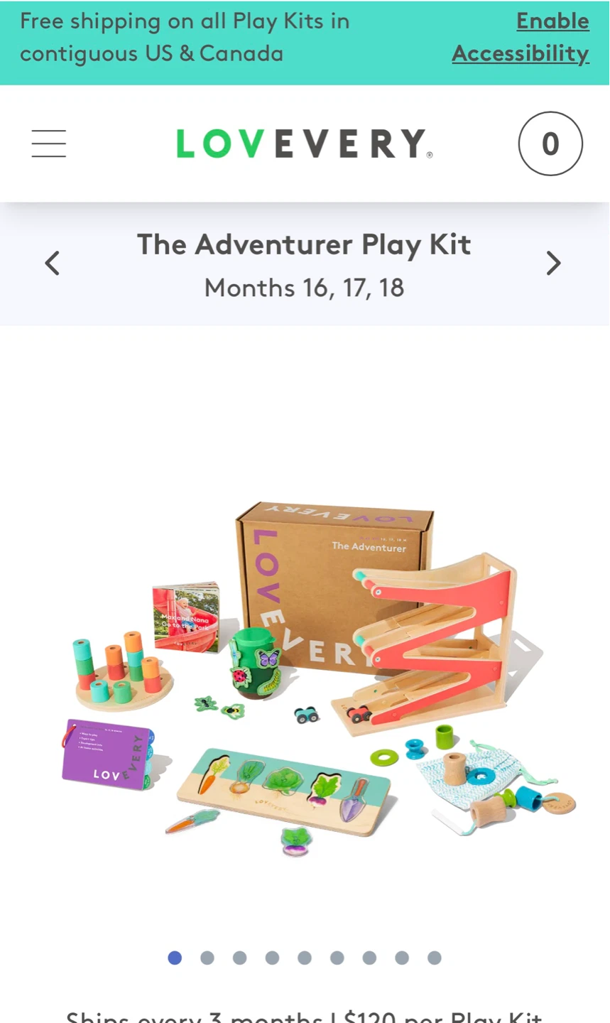Lovevery The Adventurer Play Kit - Months 16, 17, 18