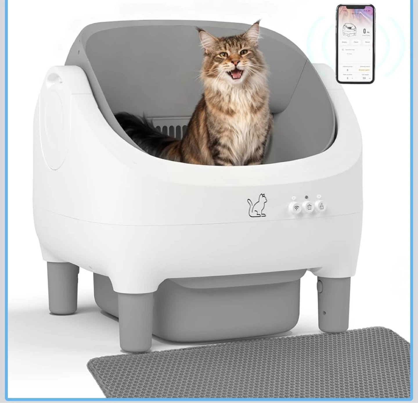 Automatic Cat Litter Box with Weight Monitoring and App Control