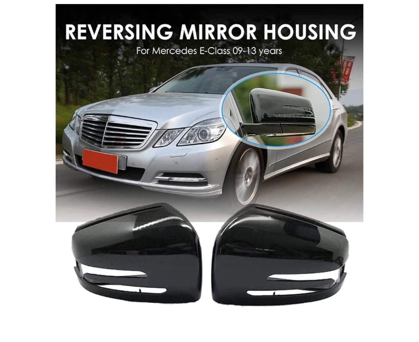Black Reversing Mirror Housing for Mercedes E-Class 09-13 - photo 2