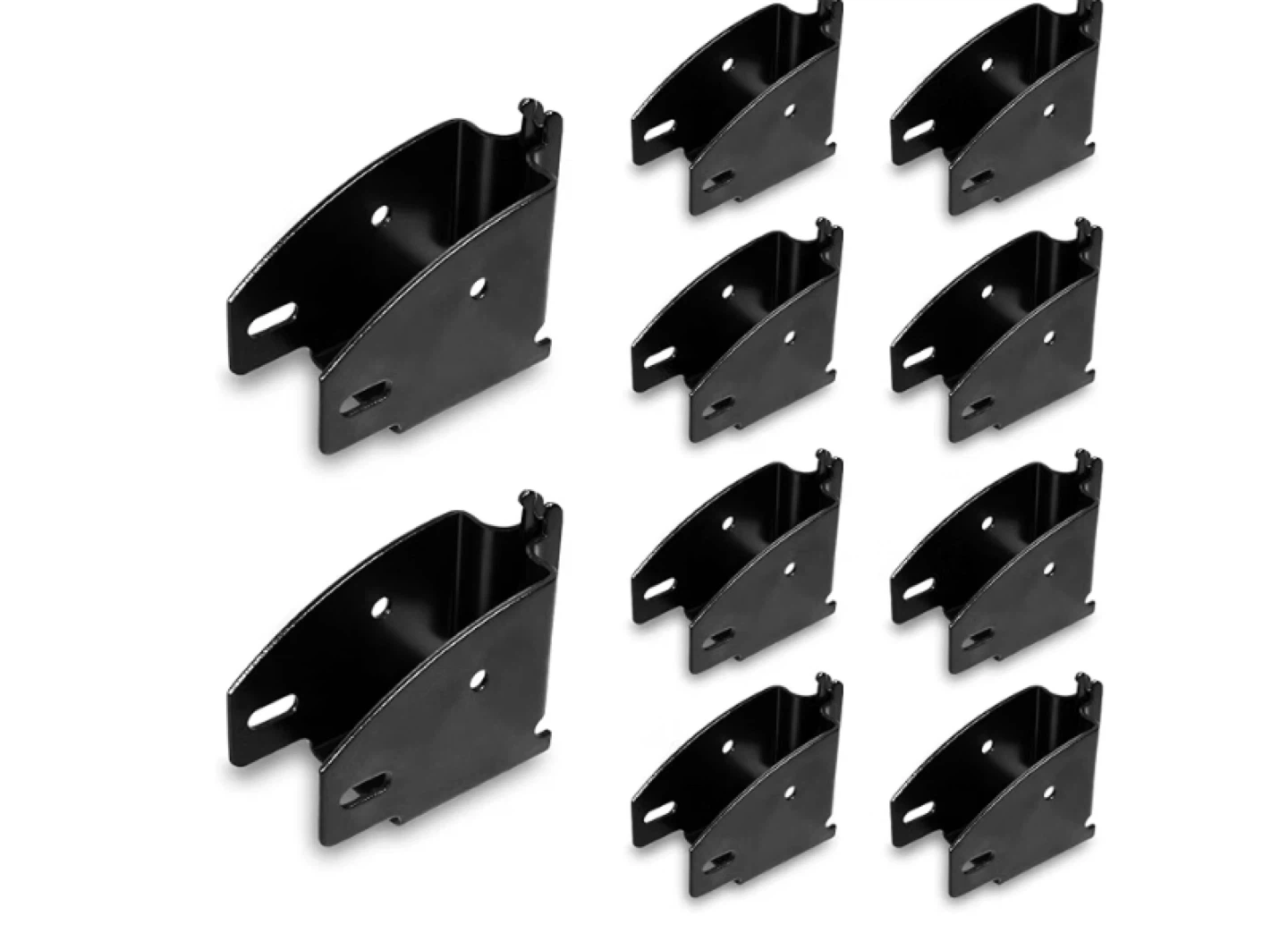 Set of 10 Black Metal Brackets