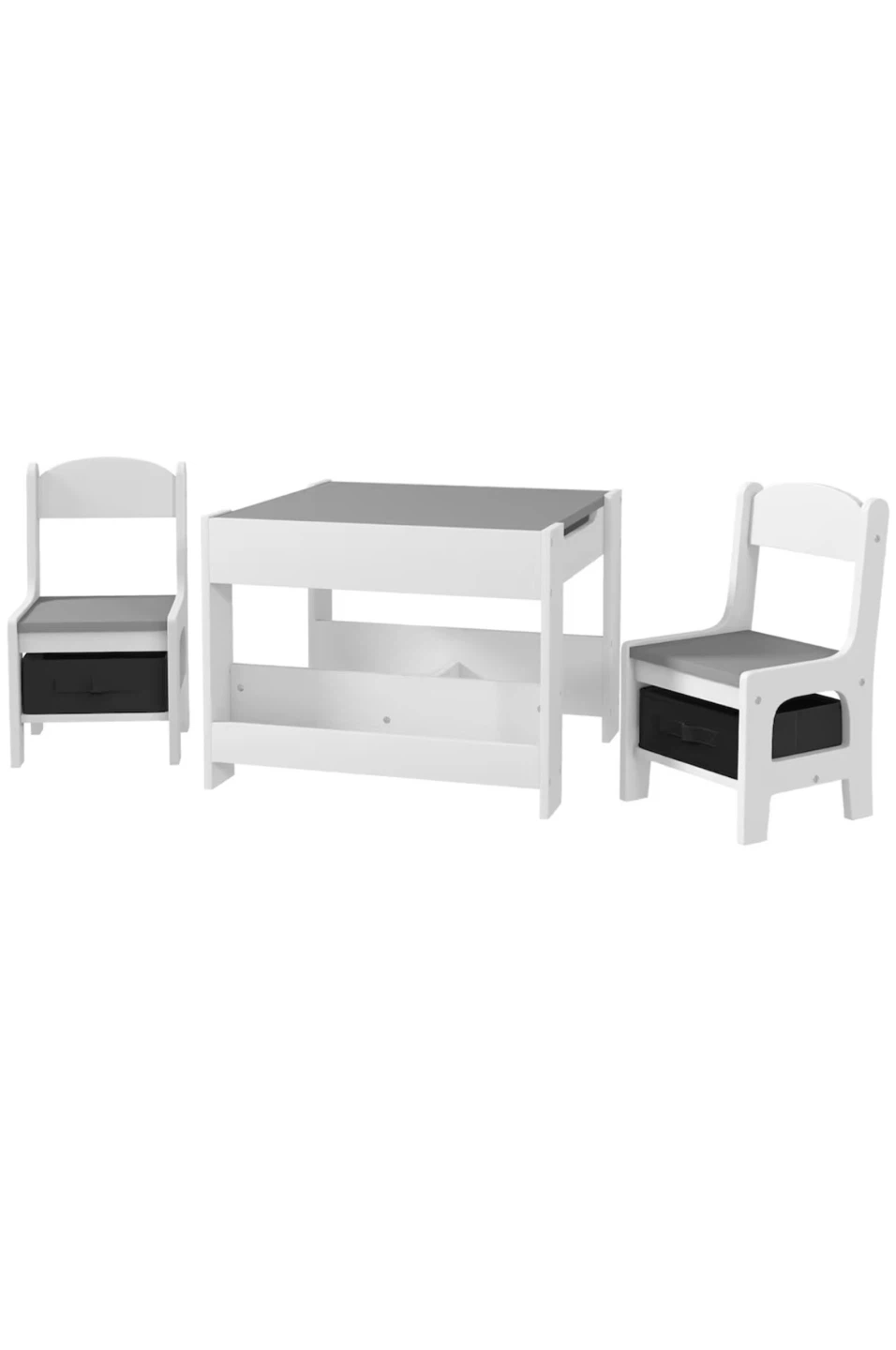 Kids Table and 2 Chairs Set with Storage