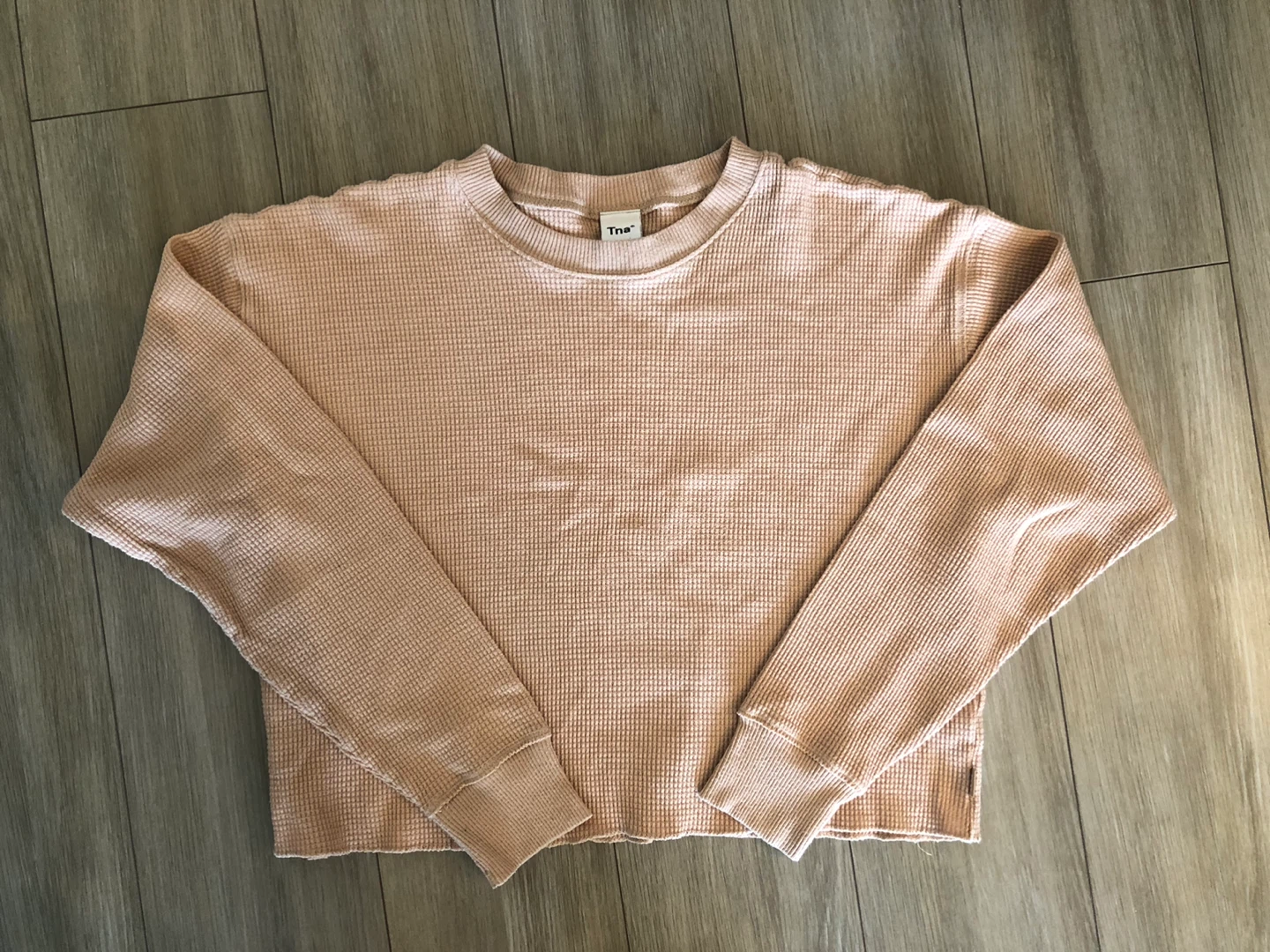 TNA Waffle Boyfriend Fit Long Sleeve + Free Tops!