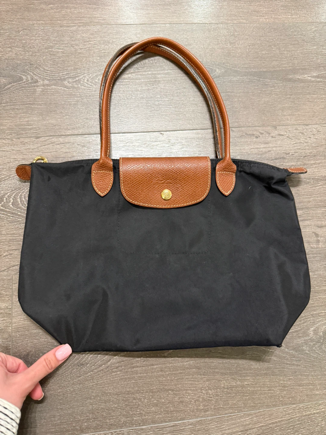 LONGCHAMP medium Le Pliage Original Tote Shoulder Bag black