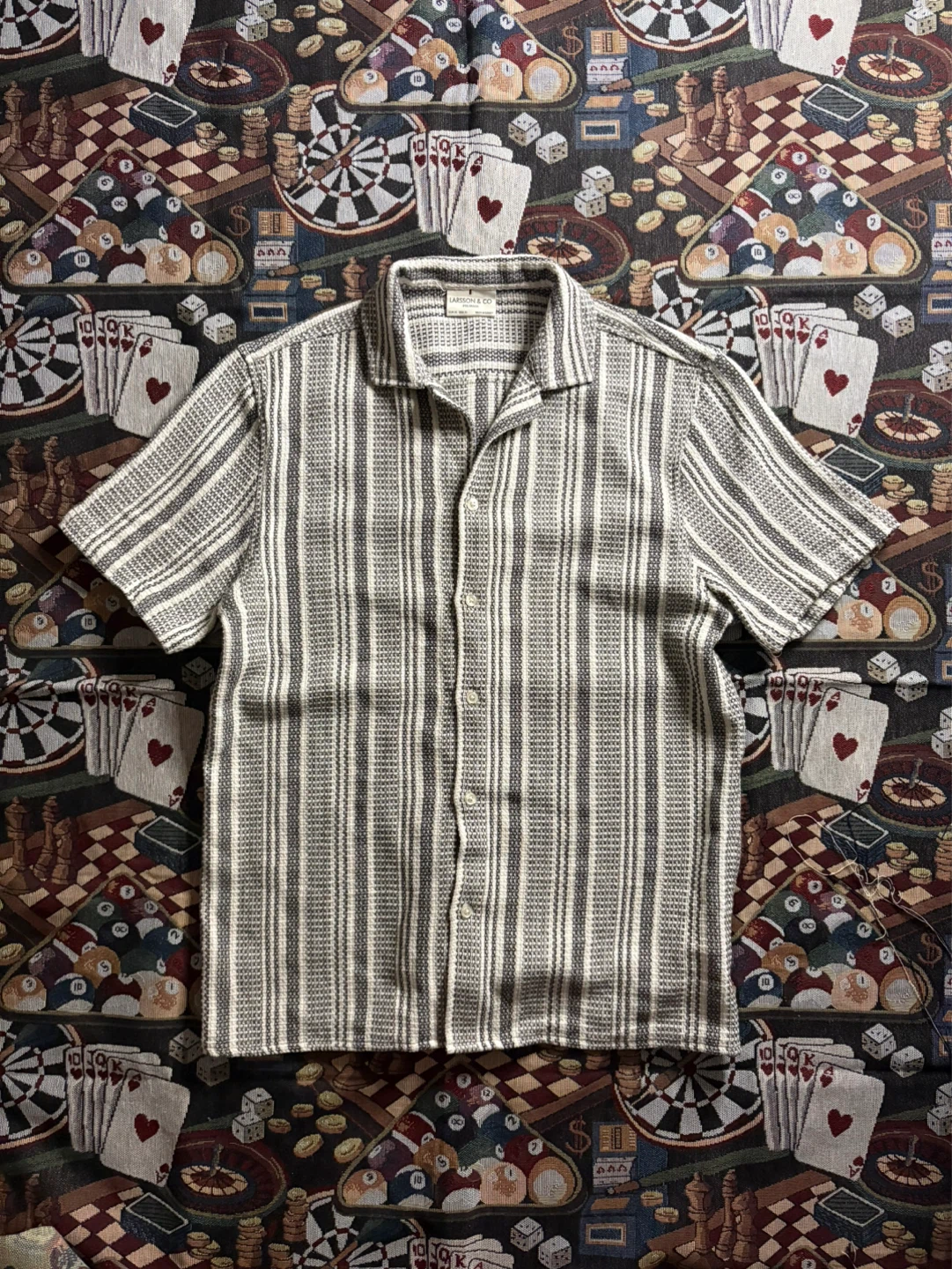 Larsson & Co Striped Short Sleeve Button-Up Shirt