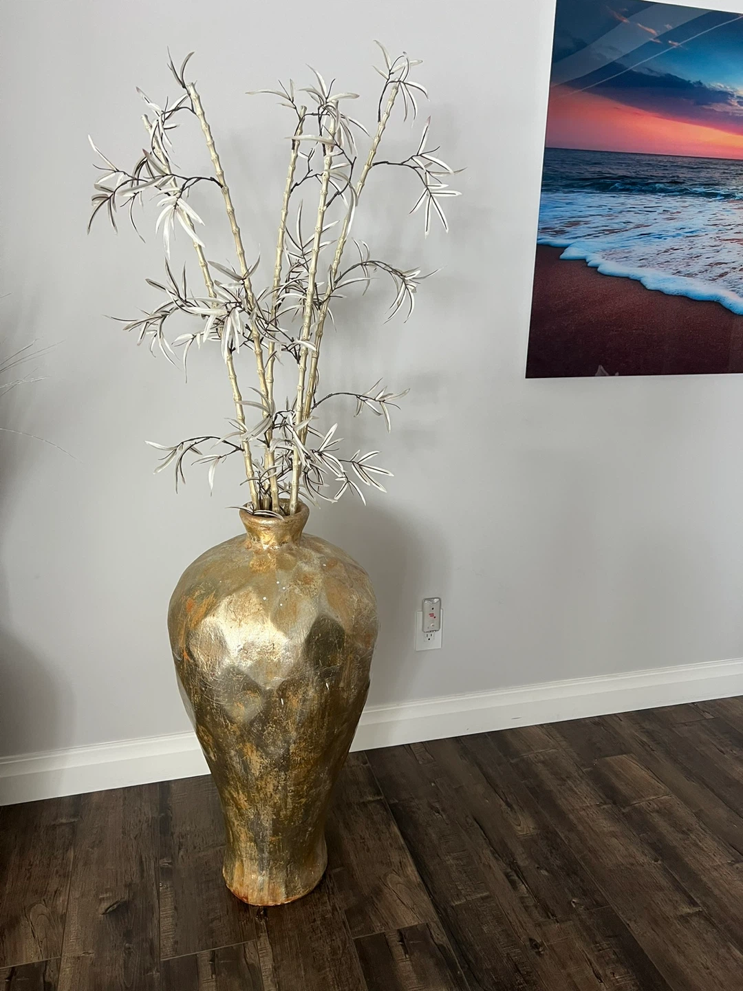 Large Decorative Vase with Faux Branches