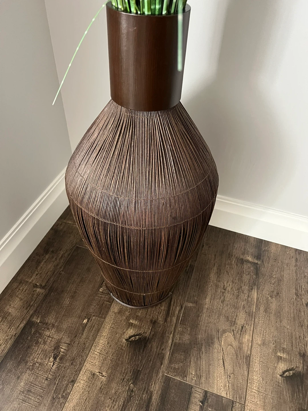 Large Decorative Vase with Faux Grass - photo 2