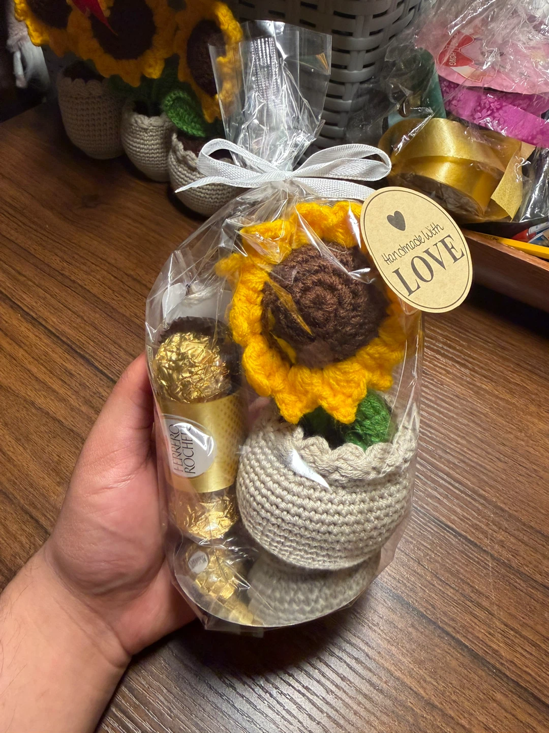 Handmade Crochet Flower Bouquet and boxes - photo 4