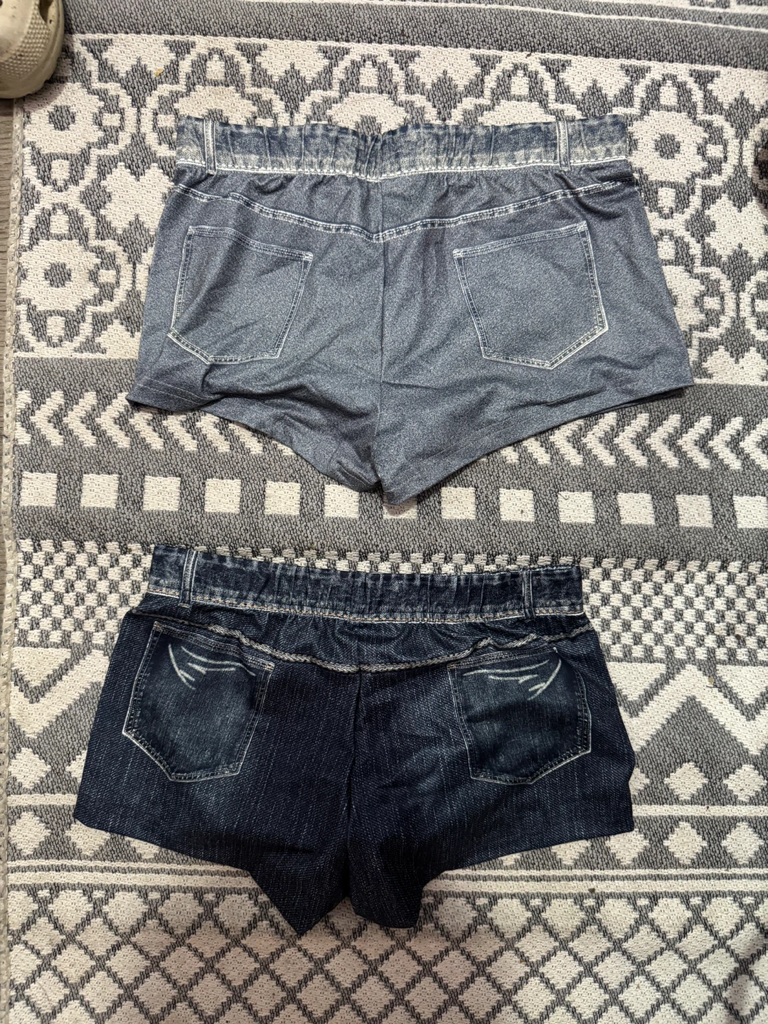Two Pairs of Faux Denim Shorts for Women - photo 2