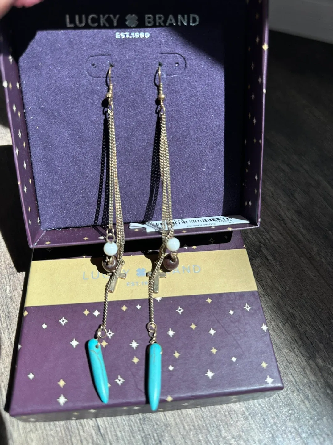 Lucky Brand Dangle Earrings with Turquoise