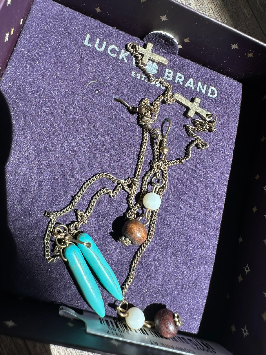 Lucky Brand Dangle Earrings with Turquoise - photo 3