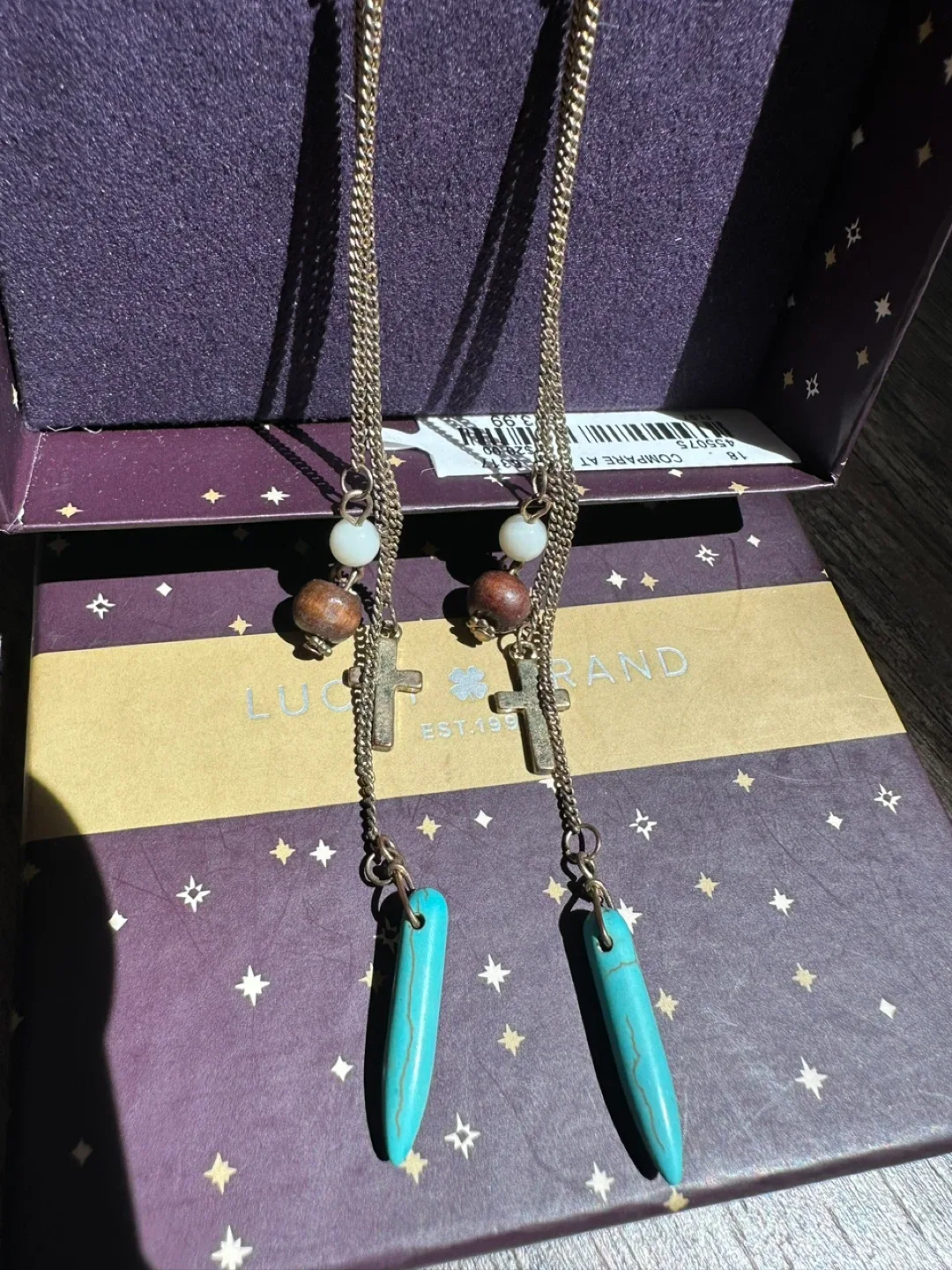 Lucky Brand Dangle Earrings with Turquoise - photo 2