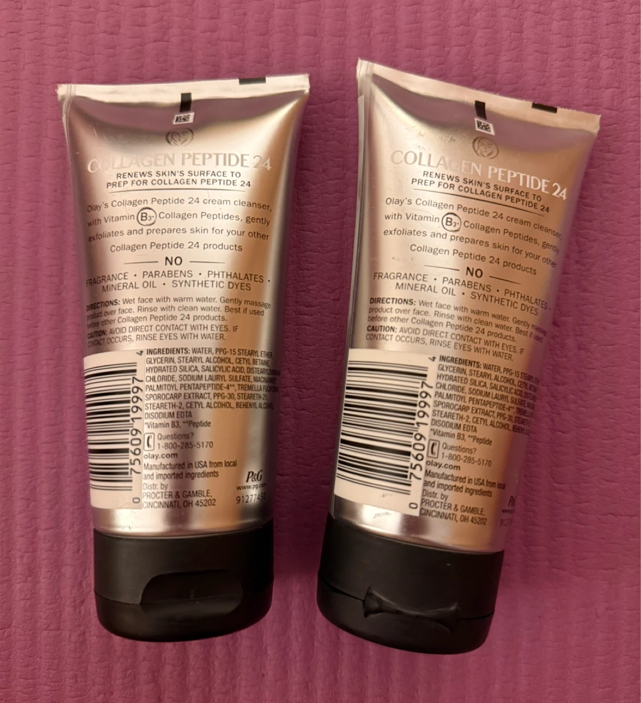 NEW✨Olay Regenerist Collagen Peptide 24 Cream Cleanser 2 Pack - photo 2