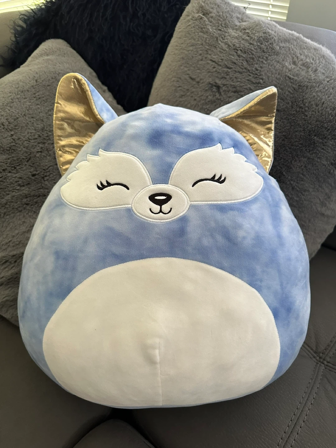 Giant Squishmallow Blue Fox Plush Toy