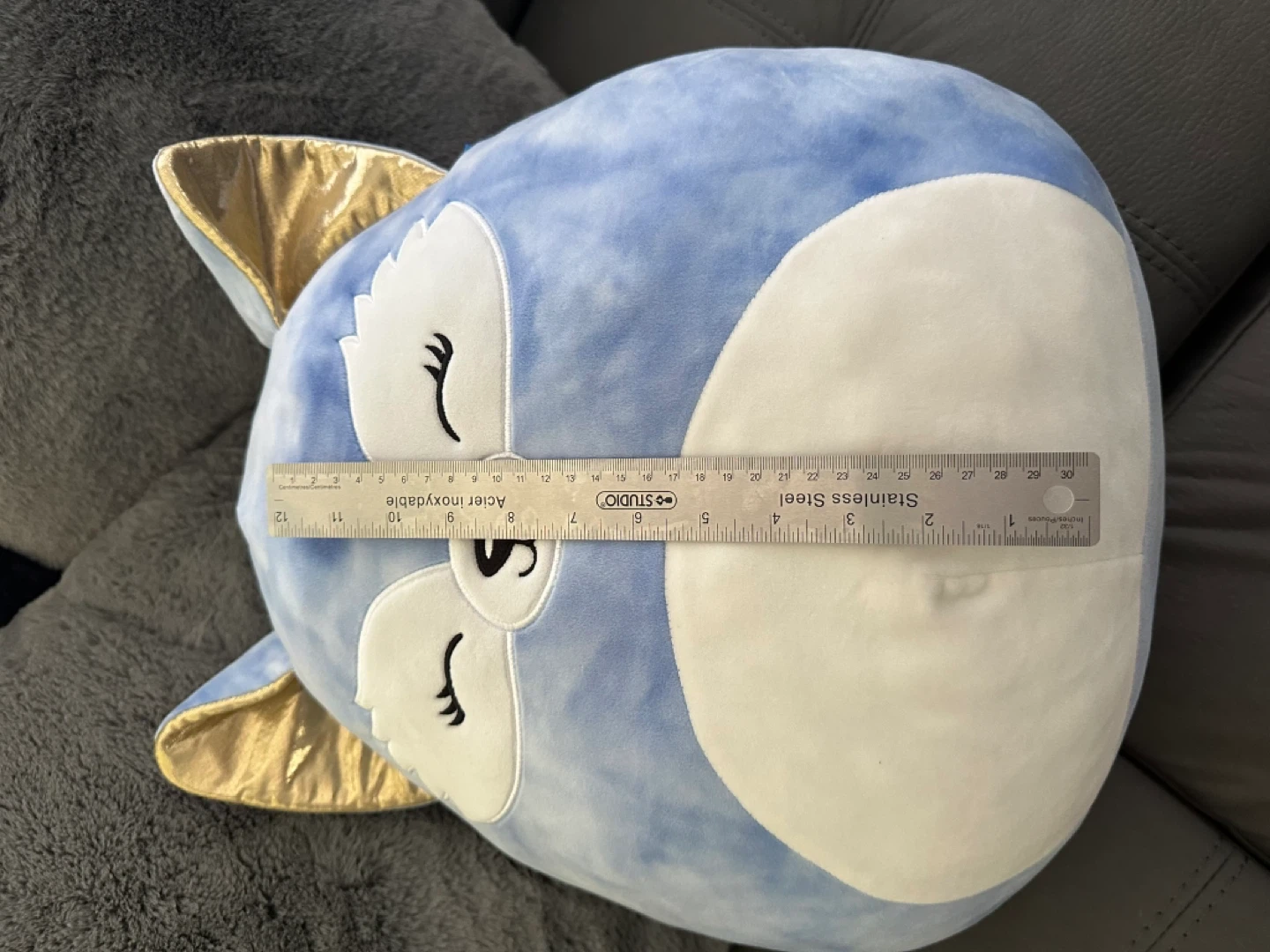 Giant Squishmallow Blue Fox Plush Toy - photo 3
