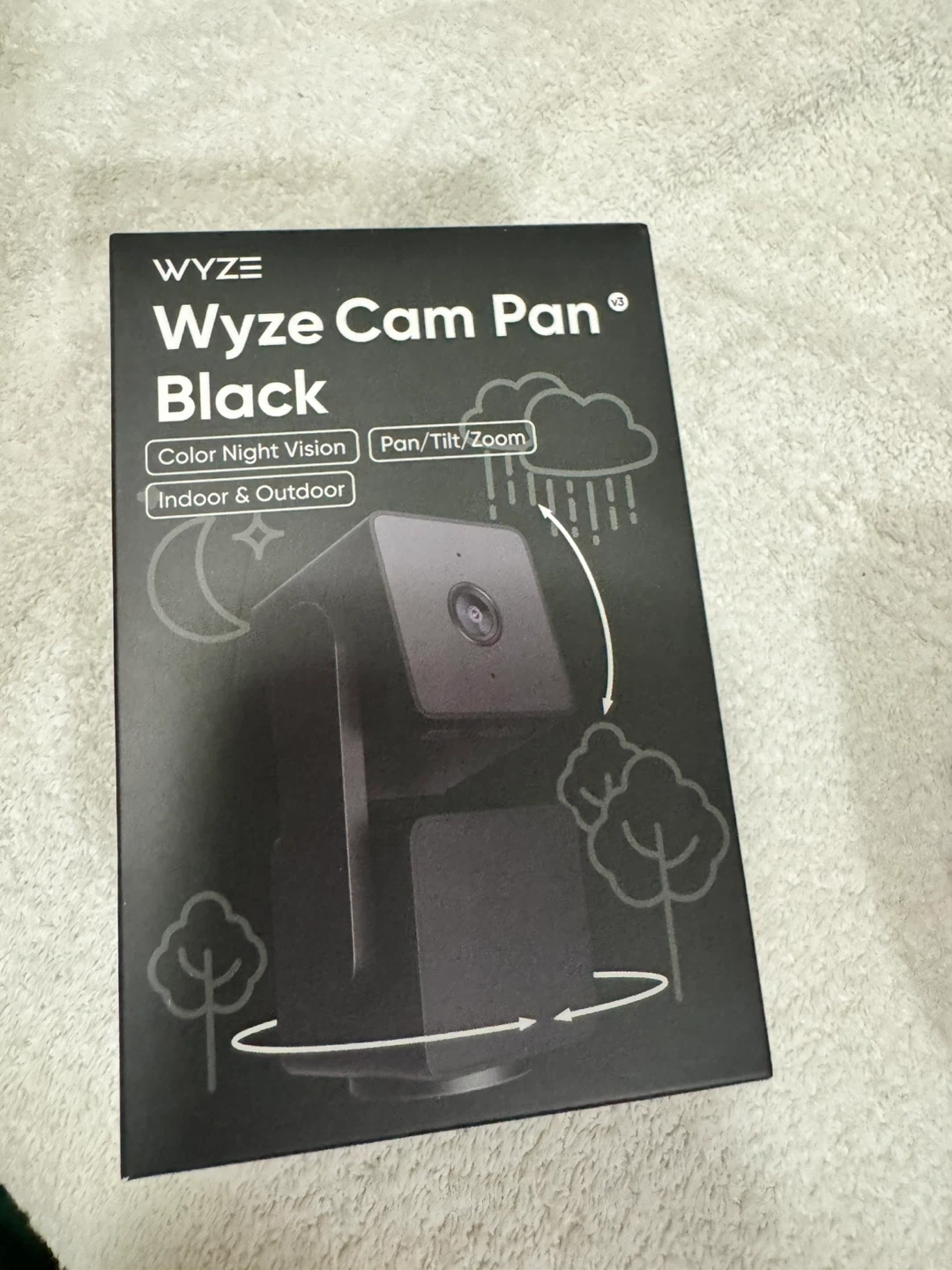 Wyze Cam Pan v3 Black - Color Night Vision, Indoor/Outdoor